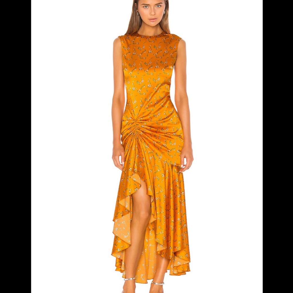 Caroline Constas orange gown xs
